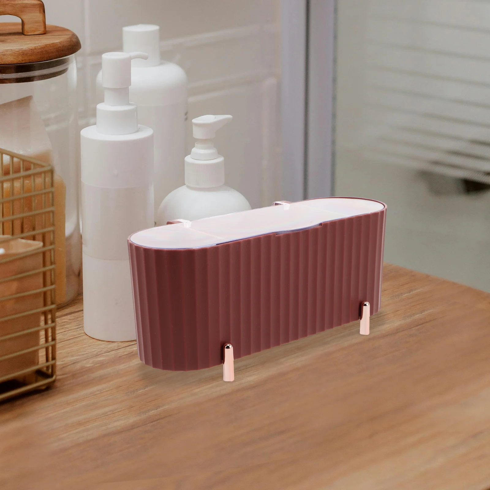 

Sanitary Napkin Storage Box With Lid Multifunctional Organizer Makeup Pad Holder Skincare Facial Care Products Vanity Drawer