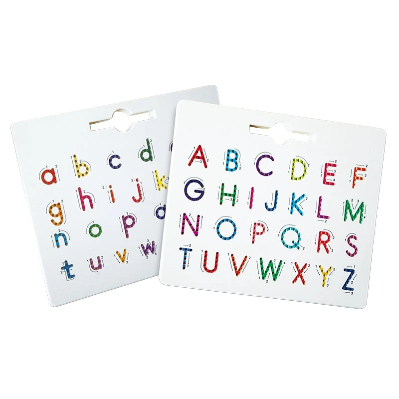 

AM-2Pcs Magnetic Alphabet Trace Board Double Sided Upper & Lower Case Letters Writing Practice Kids Learning Toy
