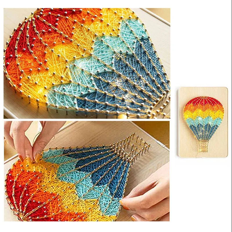 String Art Kit With LED Light Crafts Kit For Adults And Kids DIY String Art With All Necessary Accessories And Frame