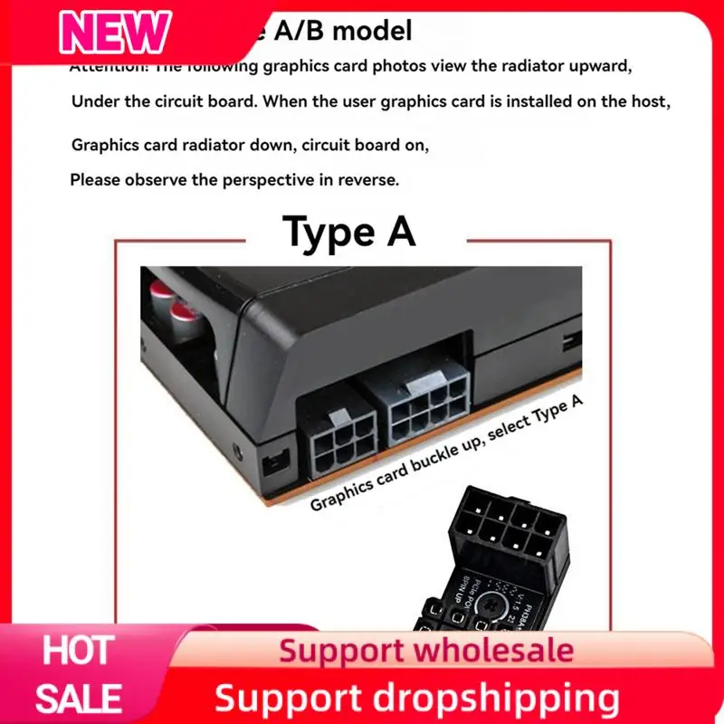 Superior Graphics Card Power Supply Adapter Elbow 180°, GPU PSU Steering Connector PCI-E 8Pin Rotating Wiring Artifact