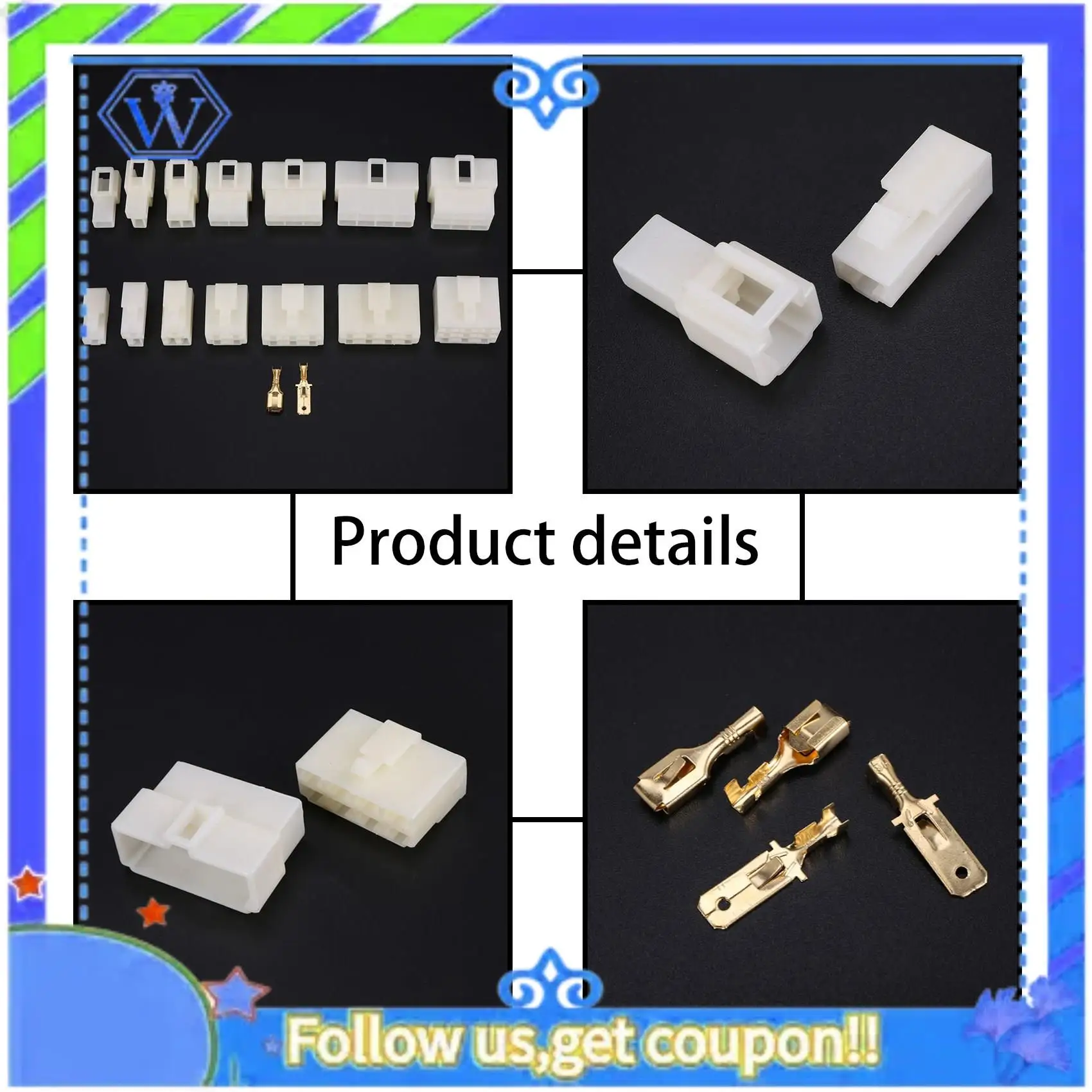 M46K-400Pcs 6.3 مللي متر 1 2 3 4 6 8 9 دبوس سلك كهربائي للسيارات موصل ذكر أنثى المقبس التوصيل والدبوس رأس تجعيد سلك Termi
