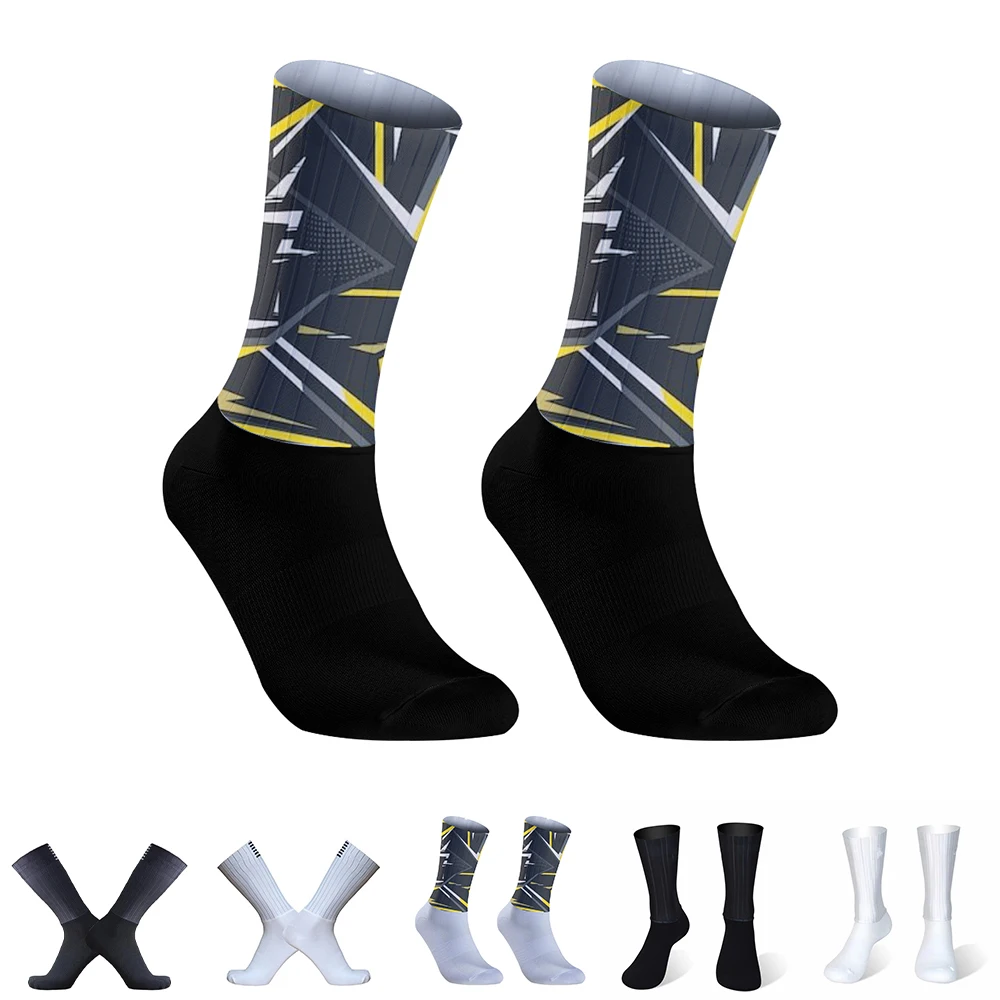 

2024 New Summer Breathable Anti Slip Silicone Seamless Aero Socks Cycling Socks Men Women Road Bike