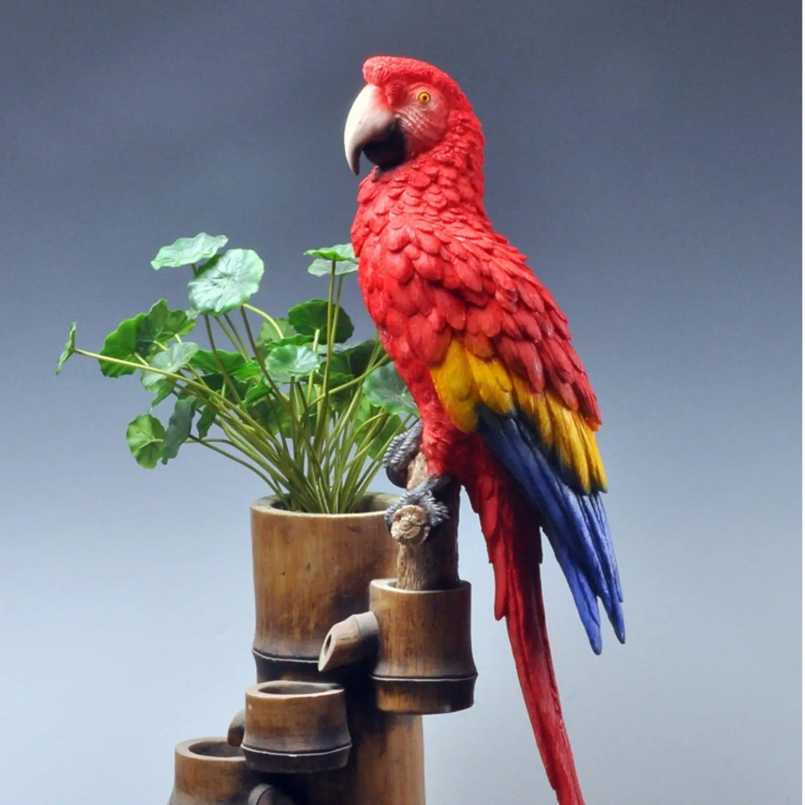 Resin Decorative Parrot Statue Vivid Bird Decor Durable Garden Ornament for Indoor Outdoor Nature Lovers