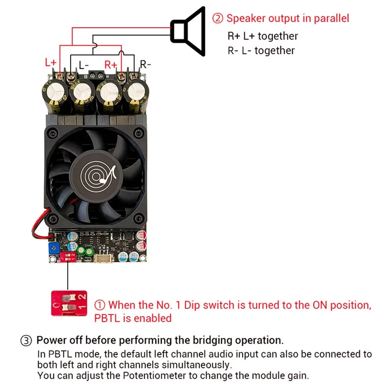 ZK-3002 TPA3255 Pure Rear Level Digital Amplifier Board Stereo 300W X2 Bridged Mono 600W AMP Music