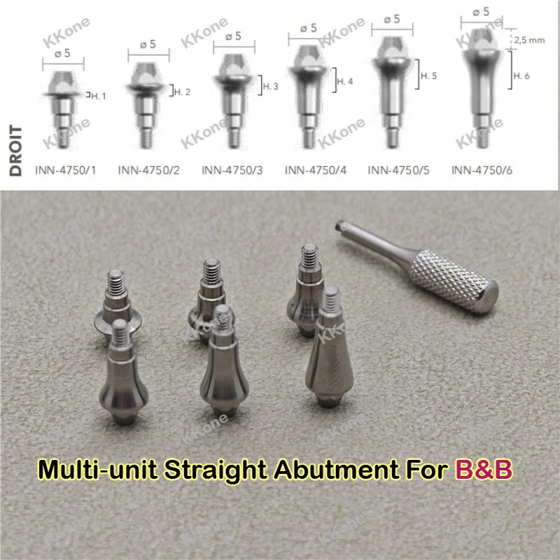 10Pcs Multi‑unit Straight Abutment For B&B Original Factory Data Grade 5 Medical Titanium Alloy Dental Implant Accessories