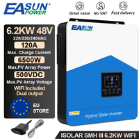 EASUN 3.2KW 4.2KW Hybrid Solar Inverter 3KW MPPT 120A 55V to 450VDC PV Input 220VAC 48VDC 2.2KW Solar Battery Charger with WIFI