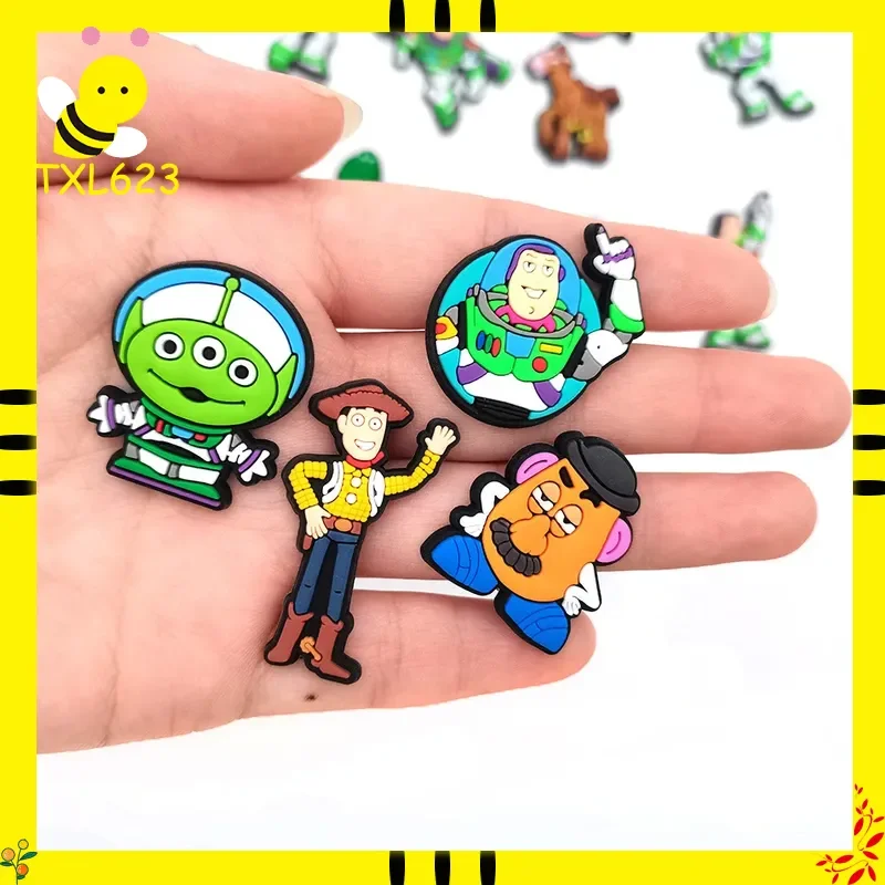 

20pcs Cartoon Bath Lightyear Shoe Buckle Disney Toy Story Shoe Decoration Shoes Charms Accessories Summer Sandals Clogs