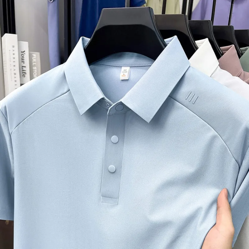 Men's Polo Shirts Short Sleeve Casual  Summer T-shirt Fashion Daily Wear Top Lightweight Stretch Fit Quick Dry Breathable