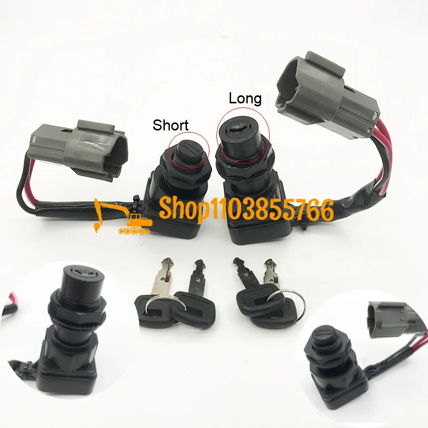 

Kubota Long and Short Ignition Start Switch for U15 U30 KX155 KX163 Engine Start Switch with Key