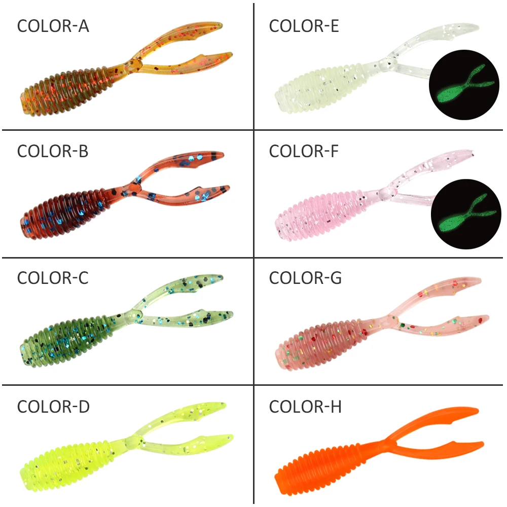 Rosewood Great Finesse Creature Bait Soft Lure 3.6cm Rock Fishing Double Tail Artificial Swimbait Shad Worm Fishing Tackle view 5