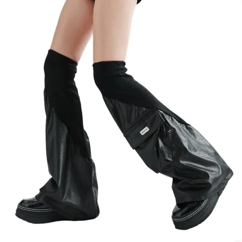 L5YC Leg Warmers for Women Girls Gothic Punk Long Leg Socks Subcultures Leg Covers Flared Leg Warmers Middle Tube Socks