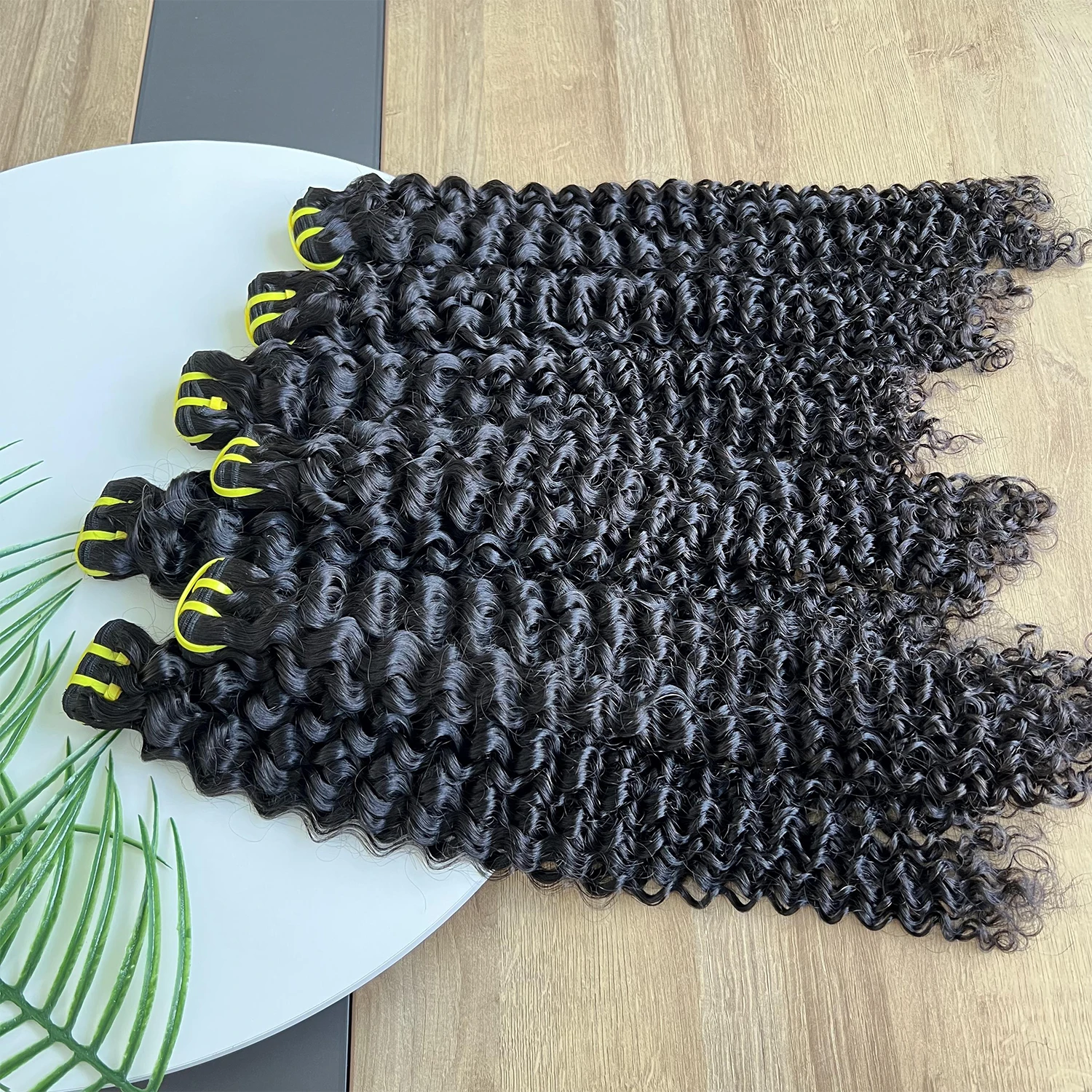 SWANEE 10-30 Inch Deep Curly 12A Vietnam 100% Unprocessed Human Remy Hair Extensions for Human Hair Weave Bundles Curly Bundles