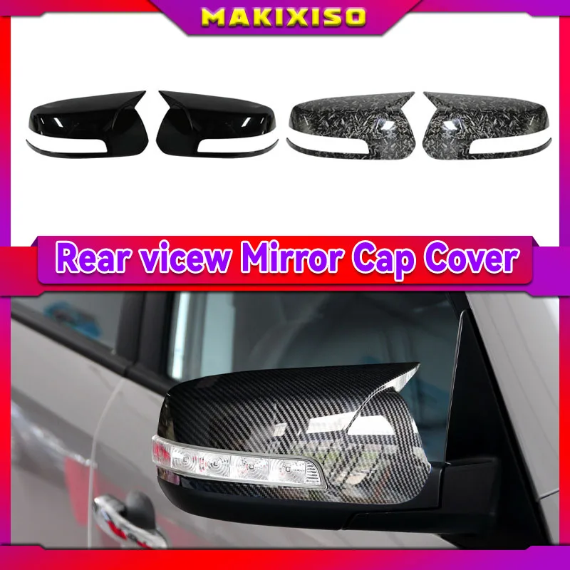 For Kia Sorento XM 2009 -2014 Car Rearview Side Mirror Cover Wing Cap Exterior Door Rear View Case Trim Carbon Fiber Look