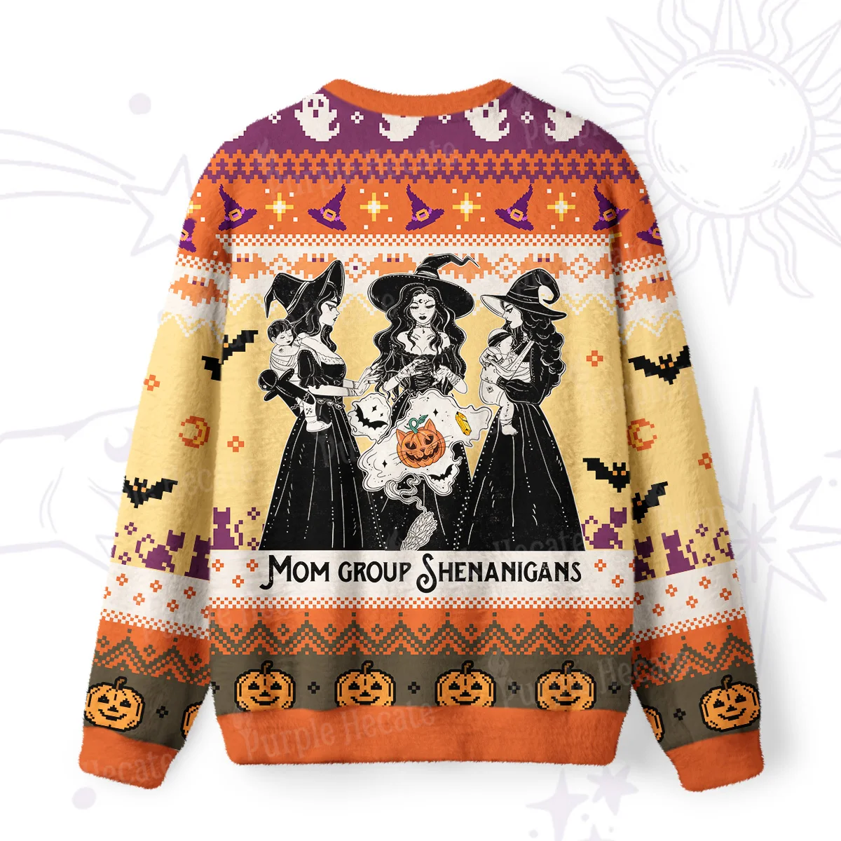 Y2K Women's Autumn and Winter Season Top, Home Casual Hoodie, Witch Print Loose Long Sleeved Hoodie S-XXXL Size