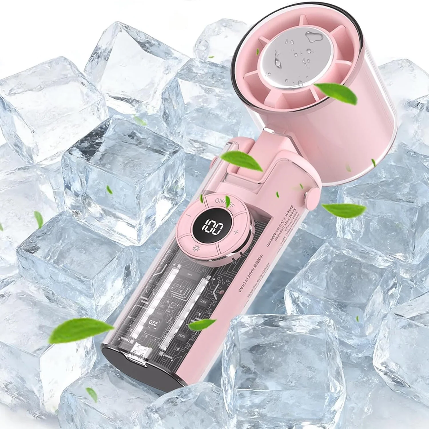 Rechargeable Handheld Fan Semiconductor Refrigeration Outdoor Portable Small Fan Folding Turbos Cooling Fan With Digital Display