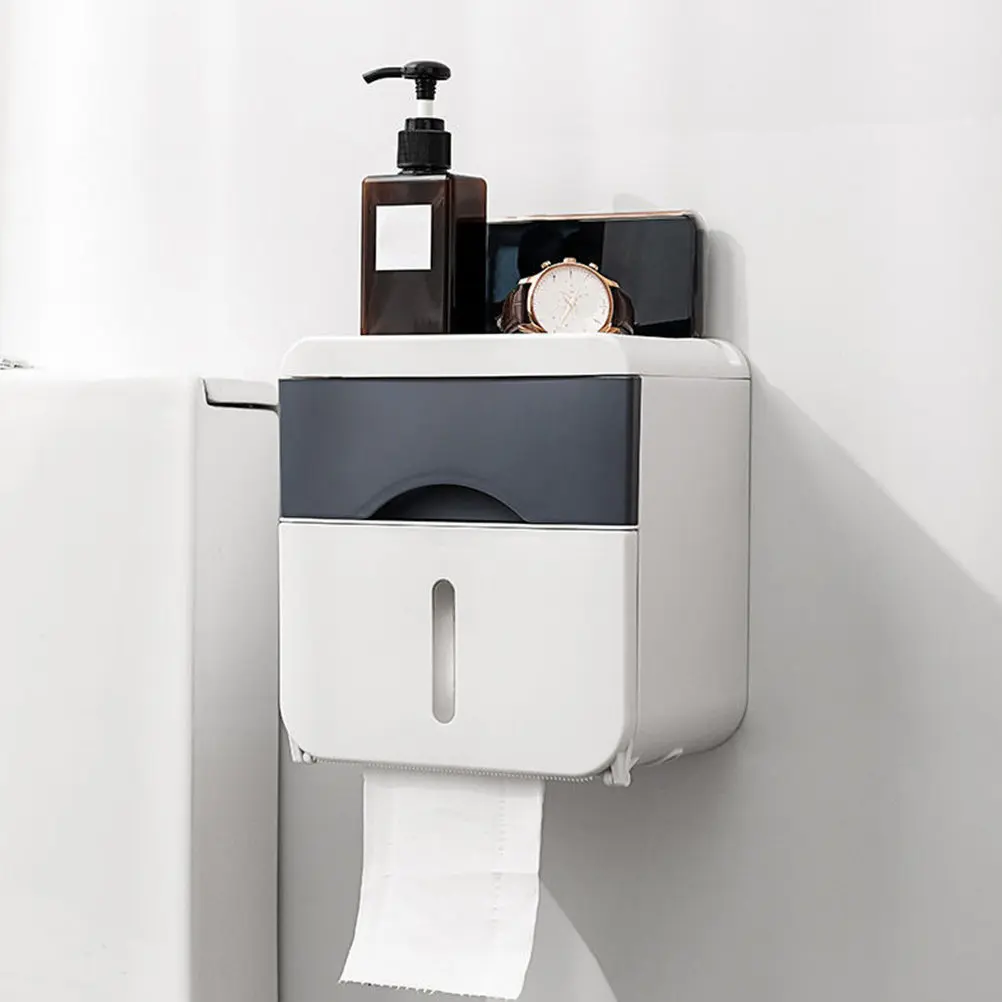 

Современный органайзер для ванной комнаты: диспенсер для туалетной бумаги с выдвижным ящиком для хранения, прочный, без сверления, для дома и отеля, для аккуратного декора