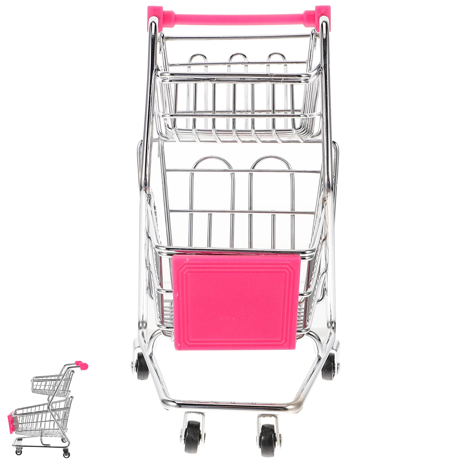 

Mini Shopping Cart Basket Stainless Steel Fried Chicken Storage Snack Holder Kitchen Dining Table Decor Multi-Function Food