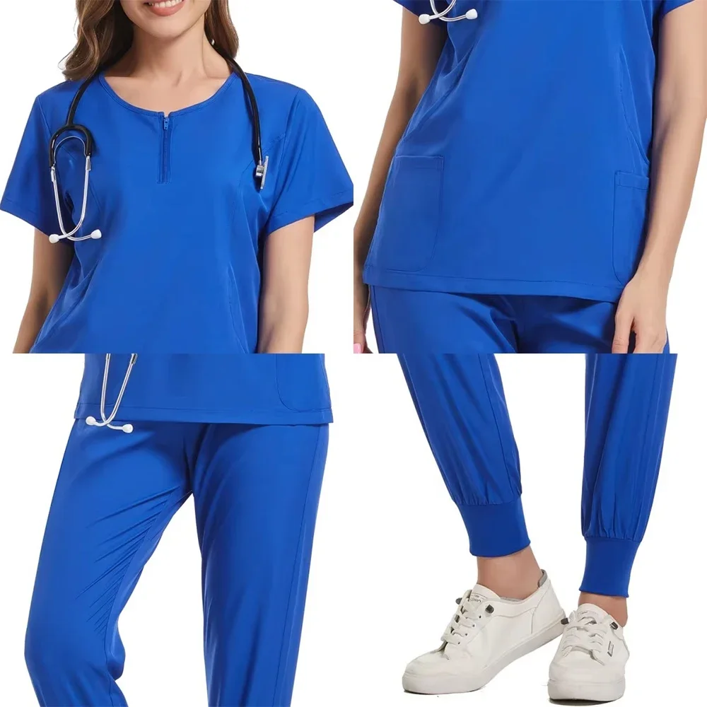 طبيب الأسنان التي شيرت صالون موحدة بالجملة امرأة بلوزة طبية اكسسوارات للمختبر الطبي التمريض التجميل فرك موحدة