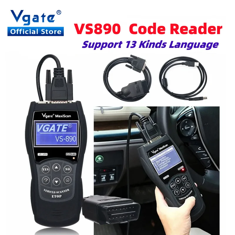 

Vgate VS890 MaxiScan obd 2 OBD2 Code Reader Car Diagnostics VS 890 Diagnostic Tool obd2 Scanner Scan Tool Profissional