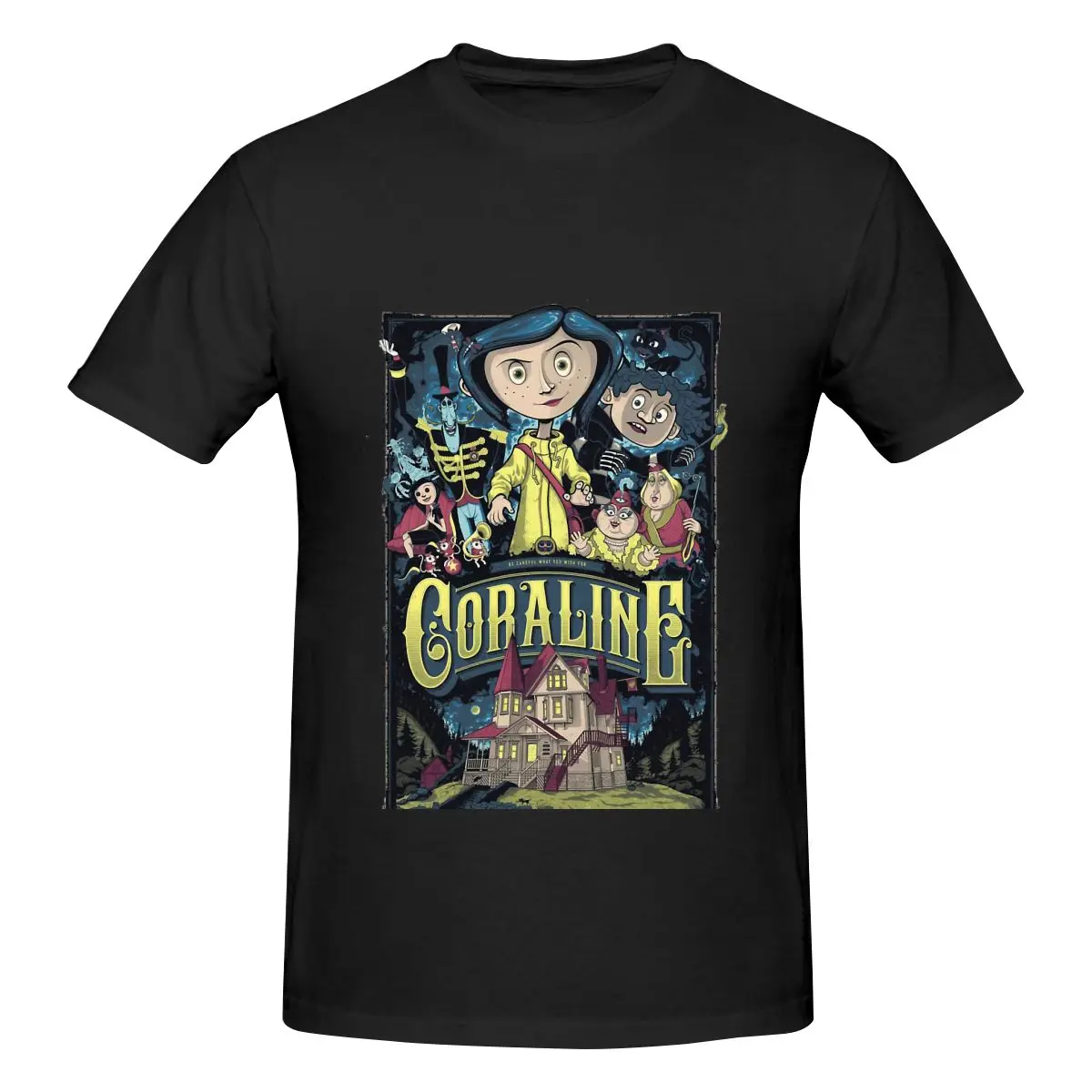 Funny Coraline , Coraline Halloween, Coraline Backpack,  Men's T-shirt Printed Tops are loose and slim fit Women's T-shirts