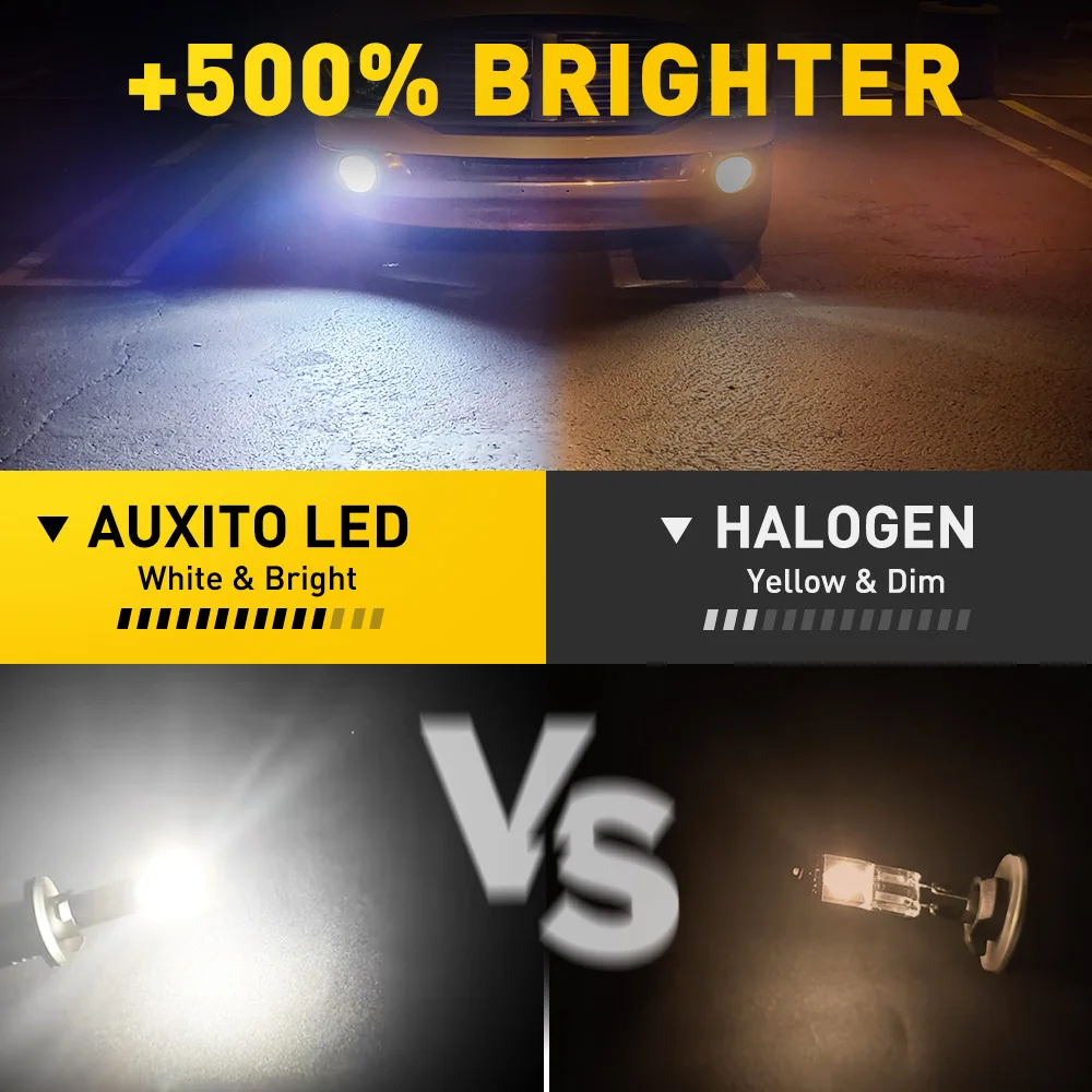 AUXITO 2Pcs H27 LED Fog Lights Bulb for Kia Sportage Hyundai ix35 Fog Lamp 880 881 LED DRL Daytime Running Lights CSP Chip 6500K view 3