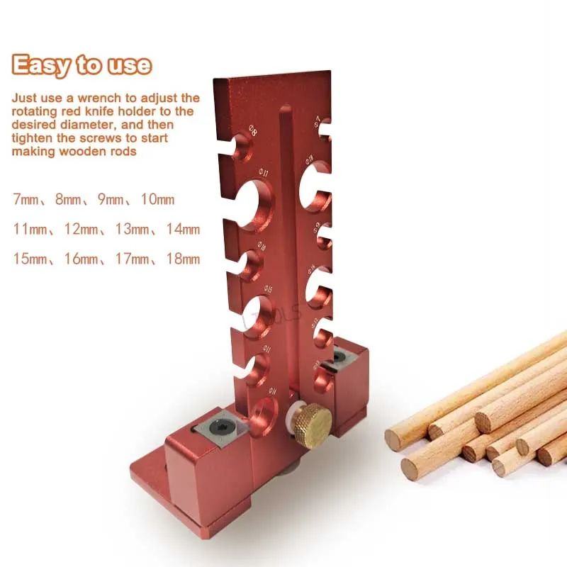 Ajustável Dowel Maker Jig, Knob Tipo, Double-gumes, Corte, Faixa de Madeira, Broca Elétrica, Fresagem, Rodada Rod, Ferramenta Auxiliar, Recentemente