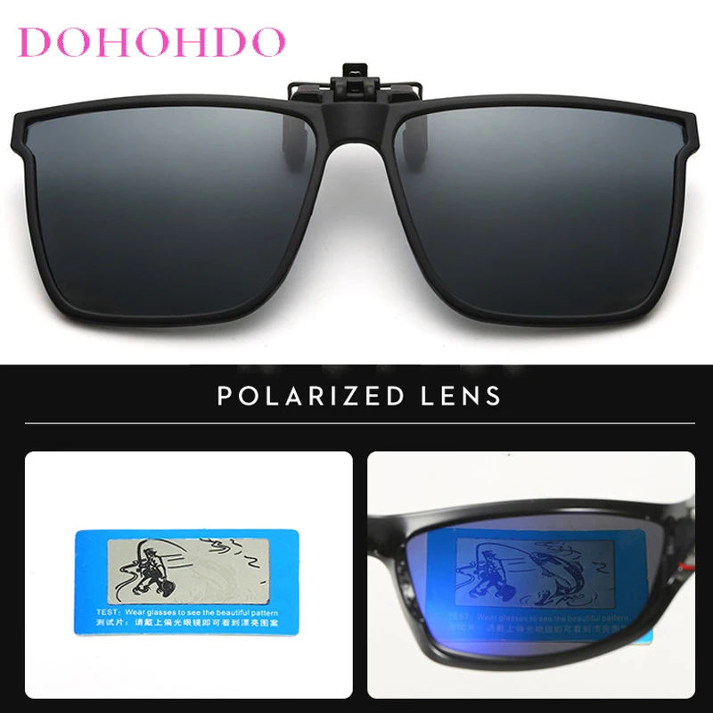 

Classic Square Polarized Photochromic Lenses Clip-On Sunglasses Women Men UV400 Night Vision Anti-Glare Eyewear Driving Goggles