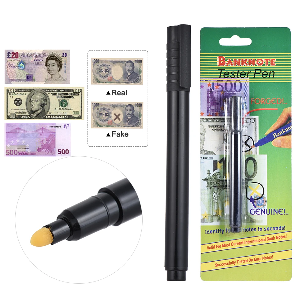 

Counterfeit Money Detector Pen Fake Banknote Tester Currency Cash Checker Marker for US Dollar Bill Euro Pound Yen Won Pen