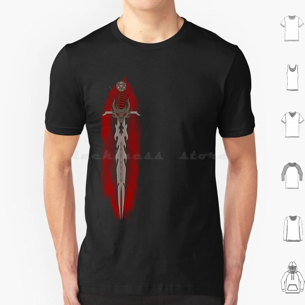 Sword Of T Shirt 6Xl Cotton Cool Tee Dnd And Sword Fantasy Rpg Roleplaying Tabletop Dice D20 Fire Artistic Side