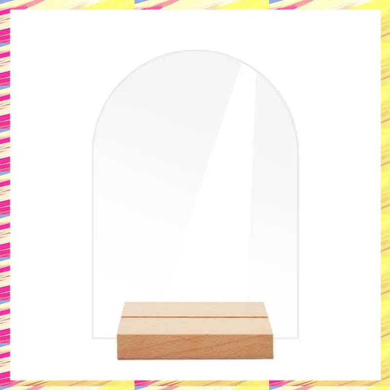 ABJJ 12PCS DIY Blank Acrylic Table Sign Clear Sign With Stand Transparent Arch Table Numbers Table Card Wedding Decoration, Dura