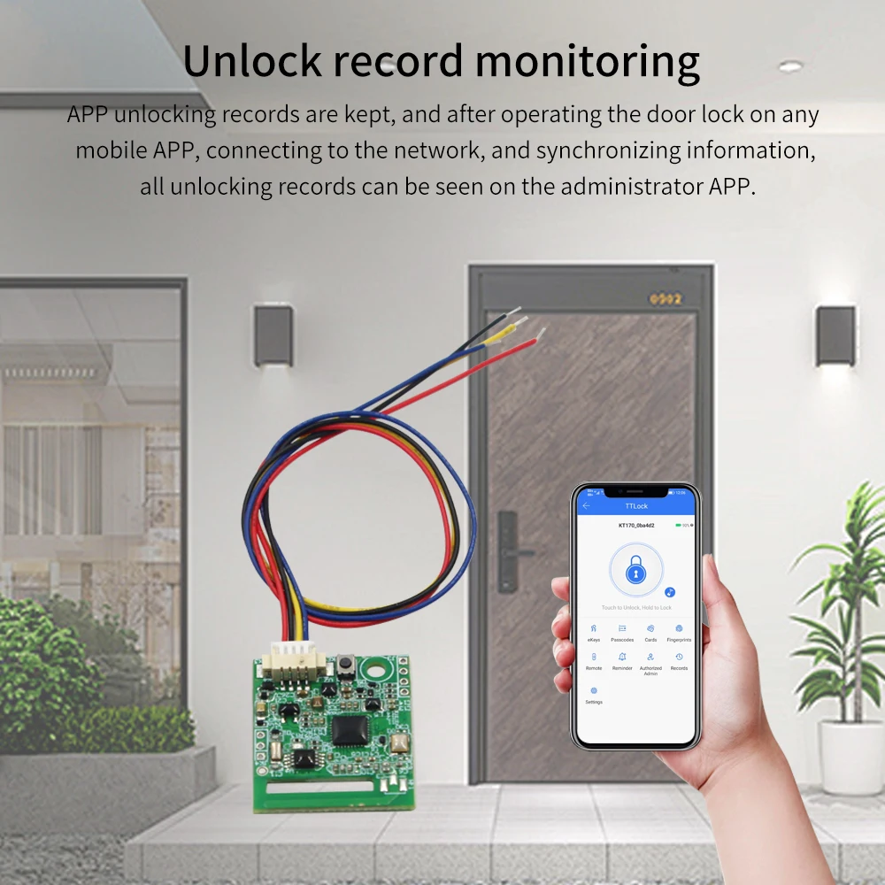 Imagem -02 - Módulo de Fechadura Inteligente 4.510vdc Ble5.0 Módulo de Interruptor de Controle Remoto para Desbloqueio por Aplicativo Ttlock com Opção g2 para Alexa Google Home