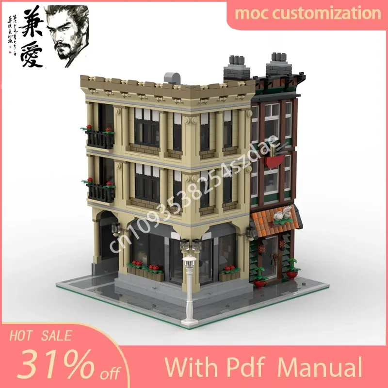 NIEUWE Moc 2427PCS Stad Vierkante Hoek Architectuur Model Bouwstenen DIY Creatieve Montage Bricks Kids Vakantie Cadeau