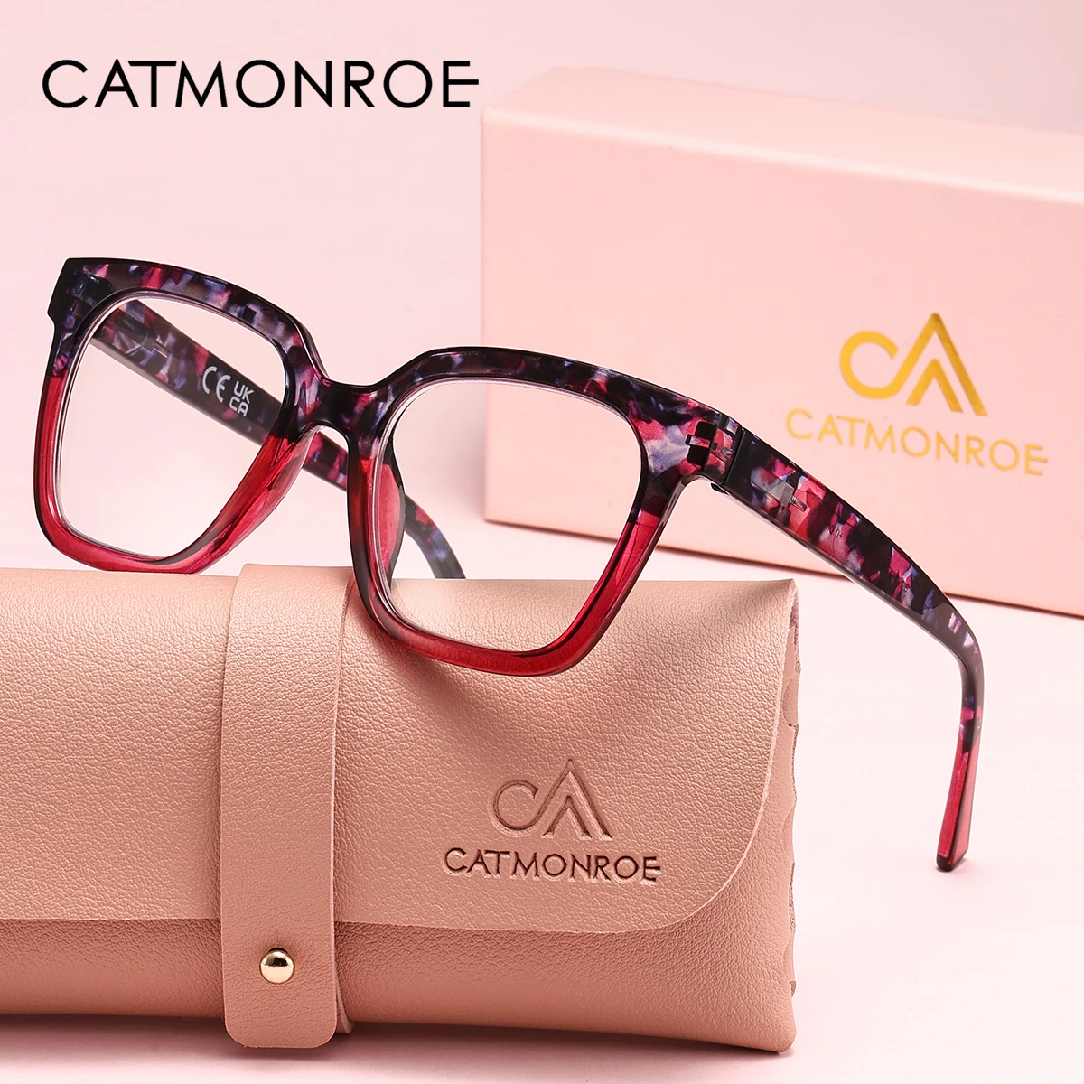 CATMONROE Oversized Women'S Reading Glasses With Square Frames, Fashionable For Daily Reading And Writing, Comfortable To Wear I