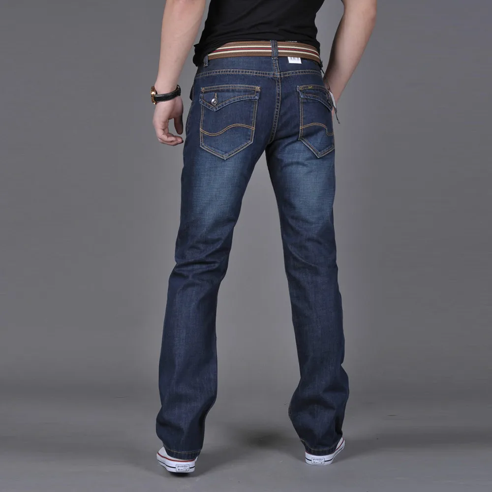 Новинка 2024, мужские эластичные свободные повседневные джинсы в стиле хип-хоп, модные джинсовые брюки с прямыми штанинами, винтажные брюки для мужчин