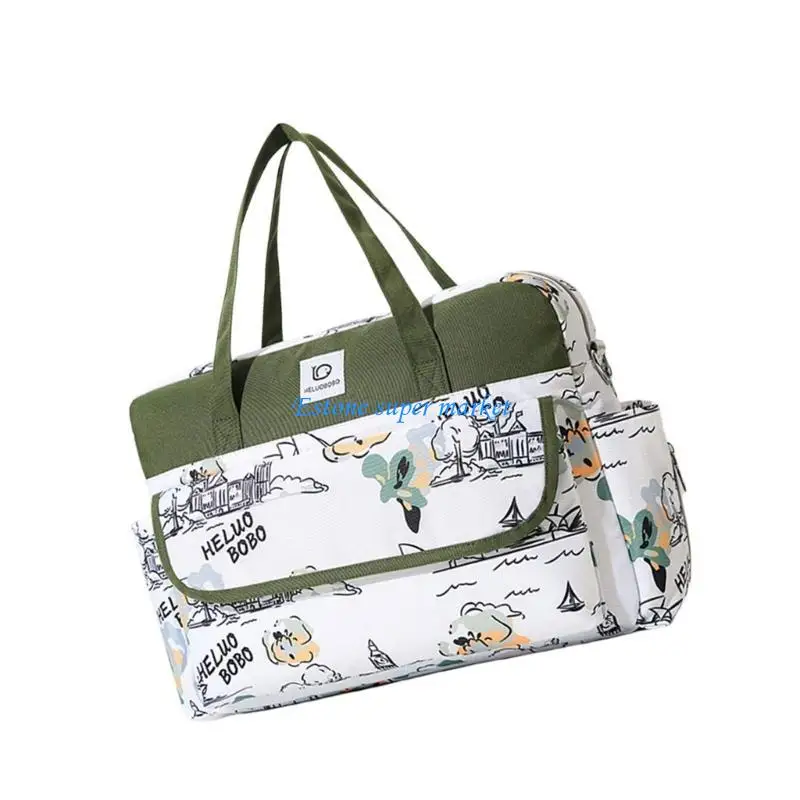 090B Stylish Watertight Diaper Bag with Multiple Compartments for Modern Parents