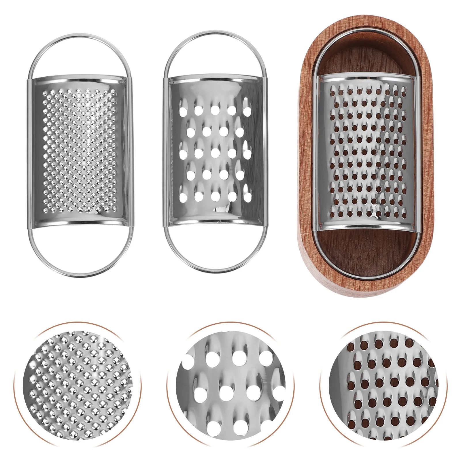 1Set Wooden Cheese Grater Box Stainless Steel Shredder for Cheese Vegetables Citrus Zest Kitchen Tools Grater Container Holder
