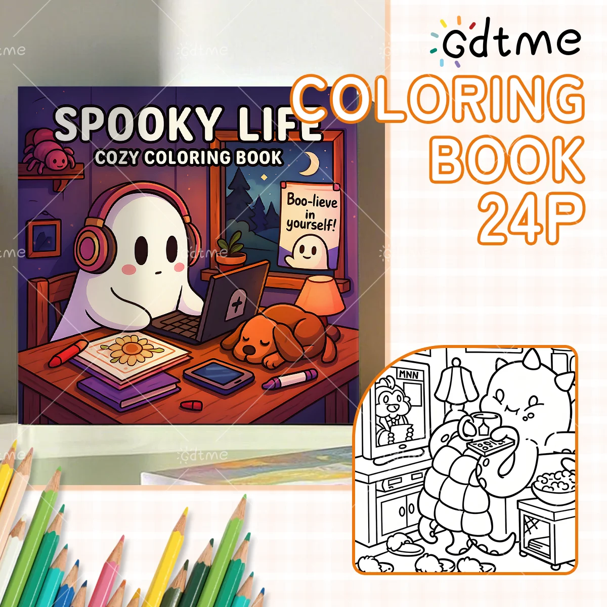 كتاب تلوين أنماط جريء وسهل الحياة للهالوين للبالغين، كتاب رسم لطيف، هدية مثالية للحفلات وأعياد الميلاد