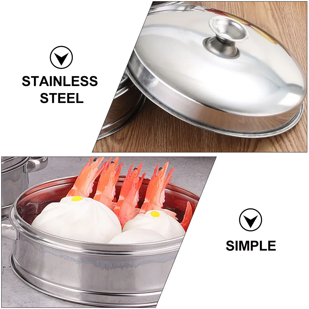 

1Set Food Steamer Covered Stainless Steel Kitchen Steaming Rack Multi-Function Steamer Basket for Household
