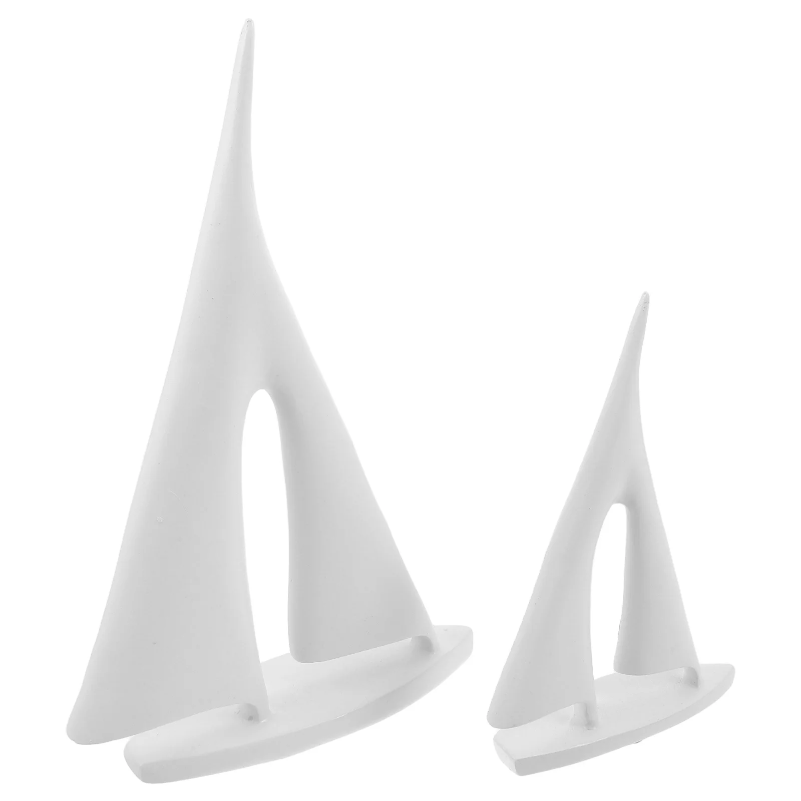 

2pcs White Resin Sailboat Sculpture Minimalist Home Decor For Living Room Bookshelf Nautical Art Centerpiece Coastal Table