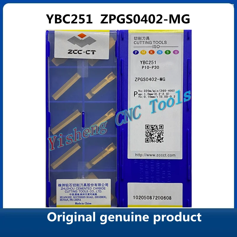 Produk asli asli ZCC CT ZPGS YBC251 ZPGS0402-MG YBG302 YBG202 CNC pemotong Grooving alat bubut alat pembalik