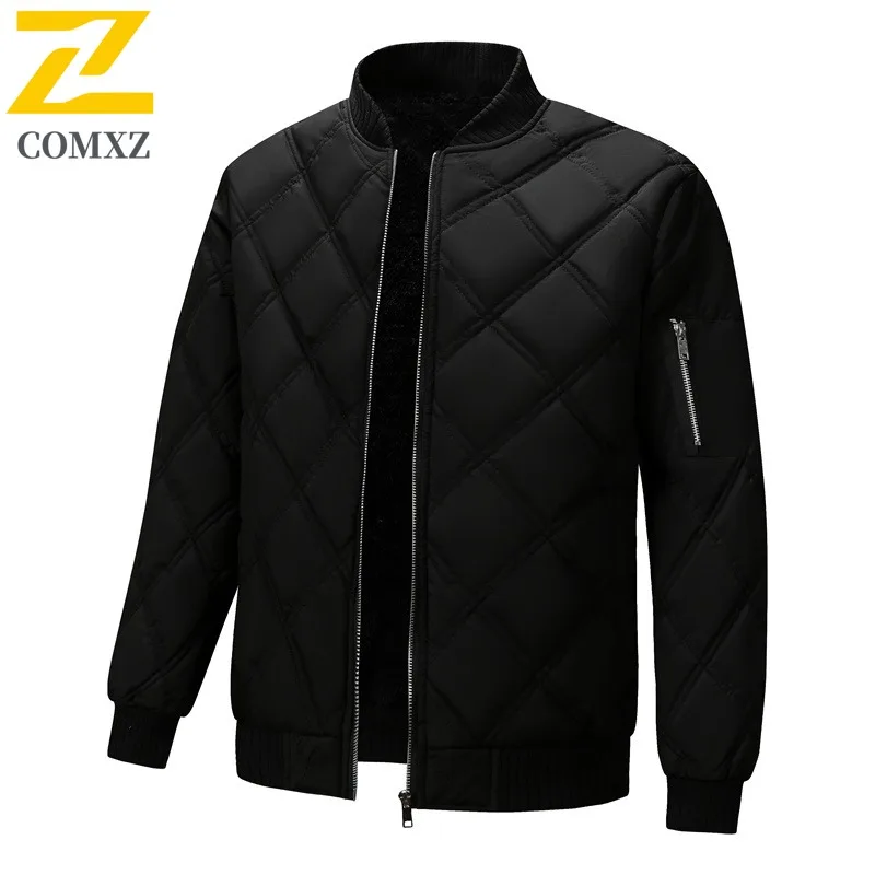 COMXZ الشتاء سترة سميكة الدافئة جولف الأعمال التزلج الشارع الحشو معطف السفر الحد الأدنى القطن وسادة مبطنة ملابس للرجال