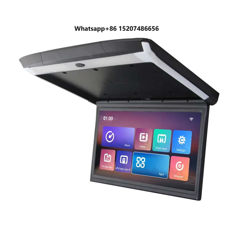 17.3 Inch Android Digital IPS Screen Flip Car LCD Roof  Overhead Multimedia Video Ceiling Mount Display TFT Screen Type
