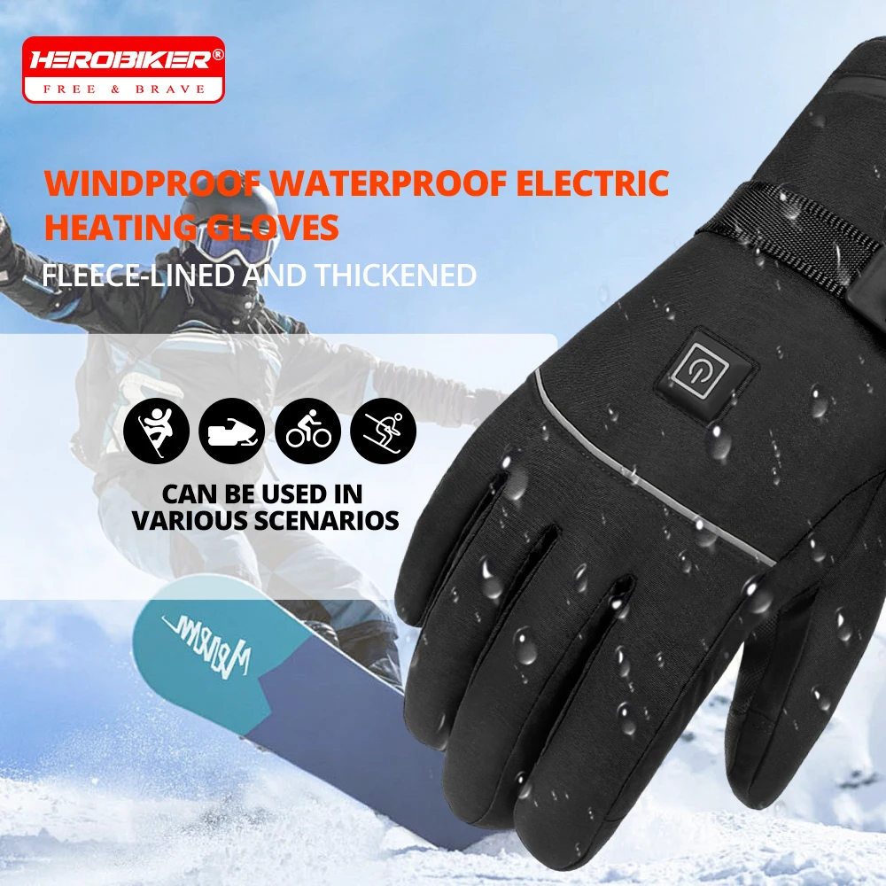 

Winter Electric Heated Gloves 5000mah Rechargeable Self Heating Gloves Outdoor Windproof Electric Heating Skiing Gloves