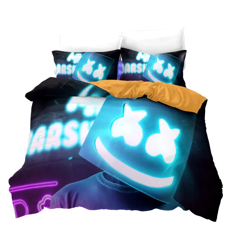 Marshmello Doctom DJ 3D Printing Duvet Cover Pillowcases Twin Full Queen King Size Bedding Set Soft Bedclothes Home Textile