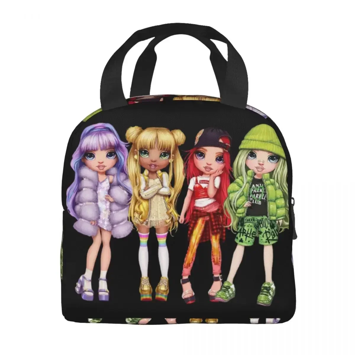 Rainbow High Glitter Dolls Thermal Insulated Lunch Bags Women Resuable Lunch Tote for School Storage Food Box lunchbag