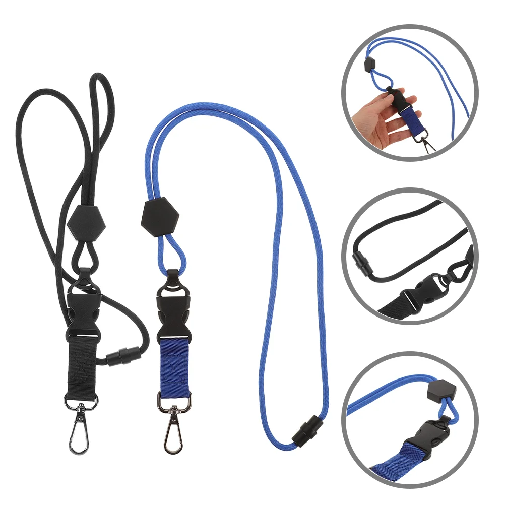 2 Pcs Key Outdoor Climbing Lanyard Staff Chain Hooks ‎Polyester Fiber Heavy Duty Breakaway