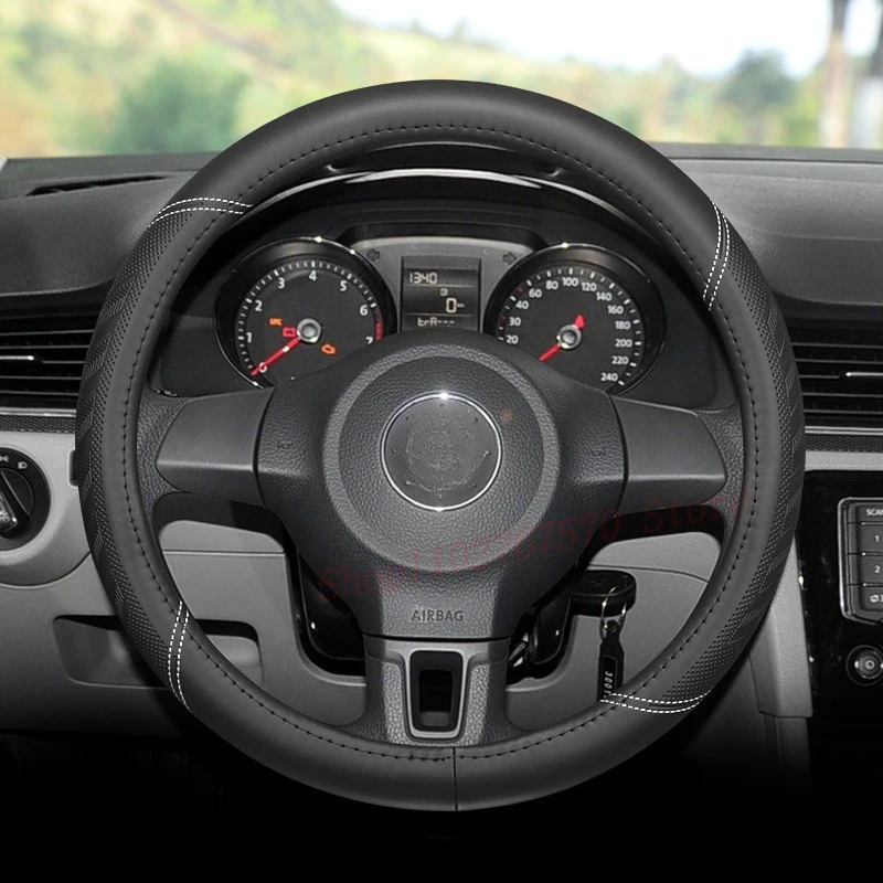 

For Volkswagen VW Polo Bora Santana Jetta Golf 6 Steering Wheel Cover Non-slip Four Season Universal Car Interior Accessories