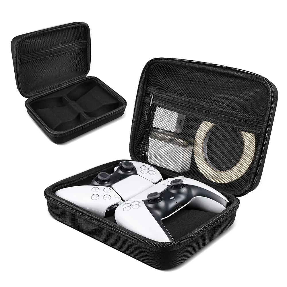 حقيبة حمل محمولة للسفر لسلسلة PS5/PS4/PS3/Xbox وحدة تحكم مزدوجة مقاومة للصدمات حقيبة يد للتخزين لملحقات PS5
