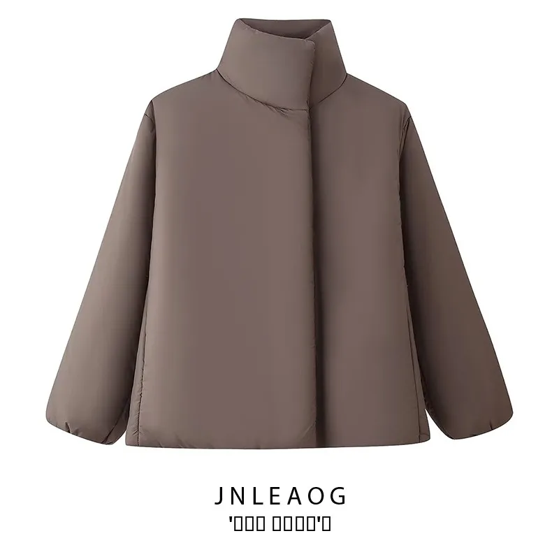 

Faionable Cotton Jaet Women's Street Sle Long Sve Button up Stand Collar Versatile Design Autumn New Arrival