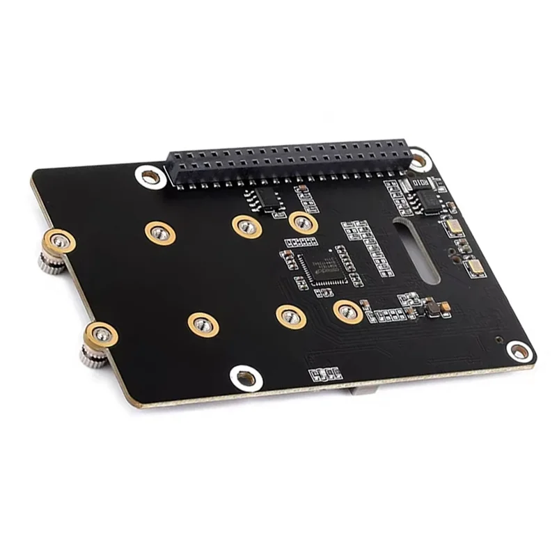 

Exquisite-For Raspberry Pi 5 Pcie To 2CH M.2 HAT (B) Compatible 2280 Nvme M.2 SSD HAT With 16P Cable 5Gbpsdata Rate With Cooler